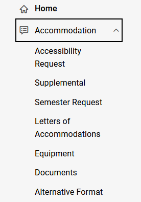 select from accommodation menu