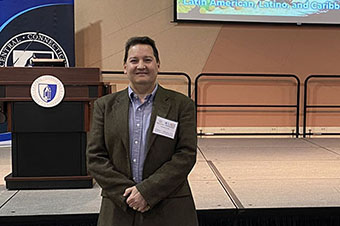Emiliano Villanueva presented his research at the New England Council of Latin American Studies conferenc