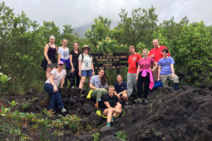 Eastern students pose in Costa Rica