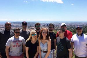 Business students pose in Spain.