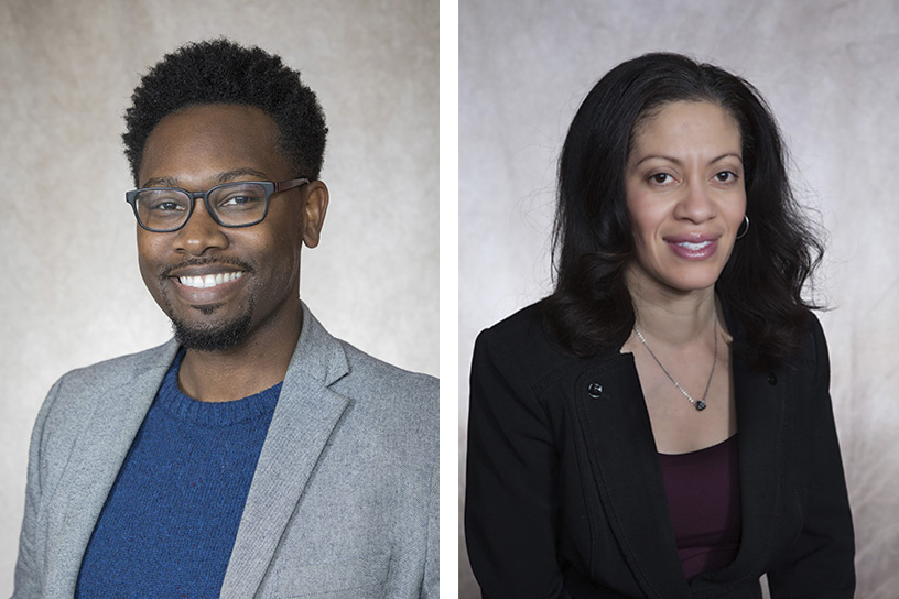 Theatre Professor DeRon Williams and Social Work Professor Isabel Logan.