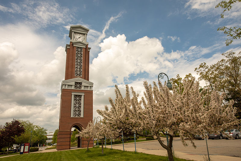Eastern's clock tower.