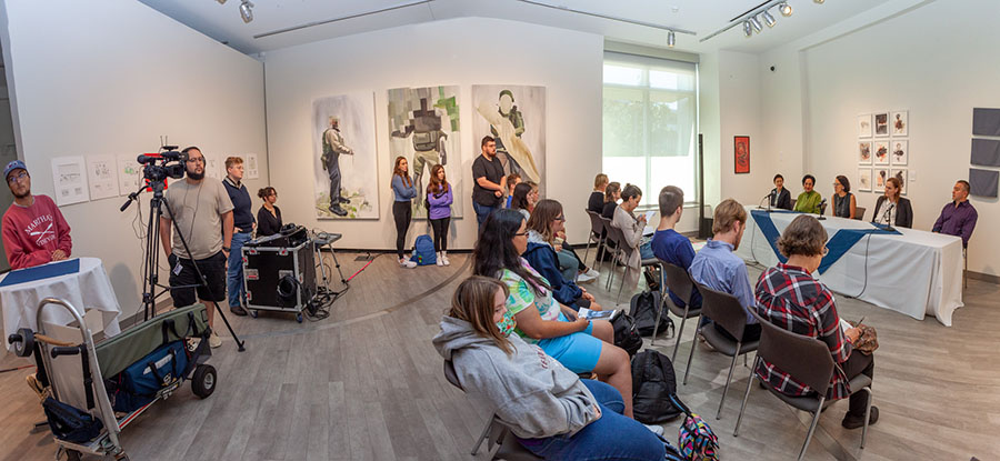 The exhibition's opening at the Art Gallery.