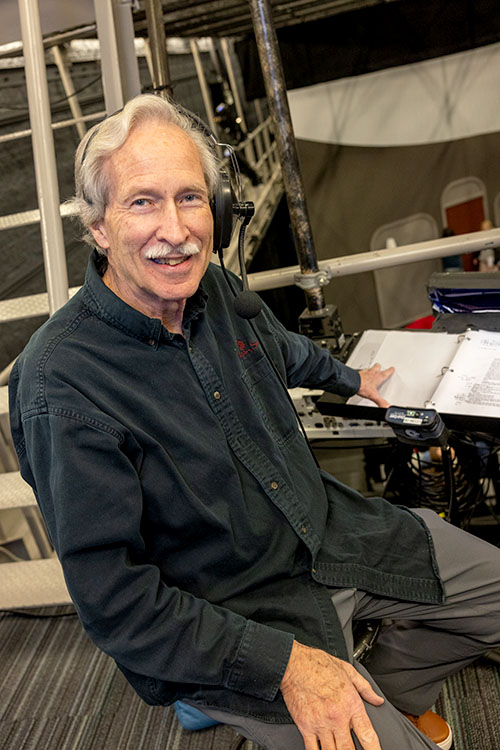 Goodin performing duties as the stage manager of "No Exit"