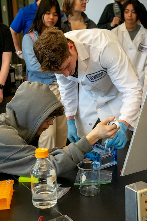 Eastern biology student helps NFA student transfer samples