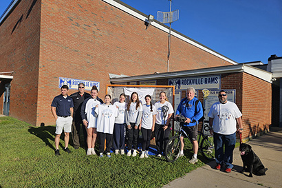 Rockville High School at the beginning of the bike-a-thon