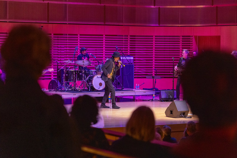 The stage at "Take Me to the River All Stars" from an audience member's perspective