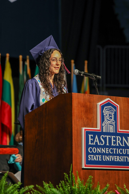 Graduate student speaker, Olivia Gardner '25, M'26