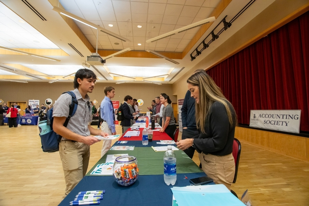 A student inquiring with an accounting firm