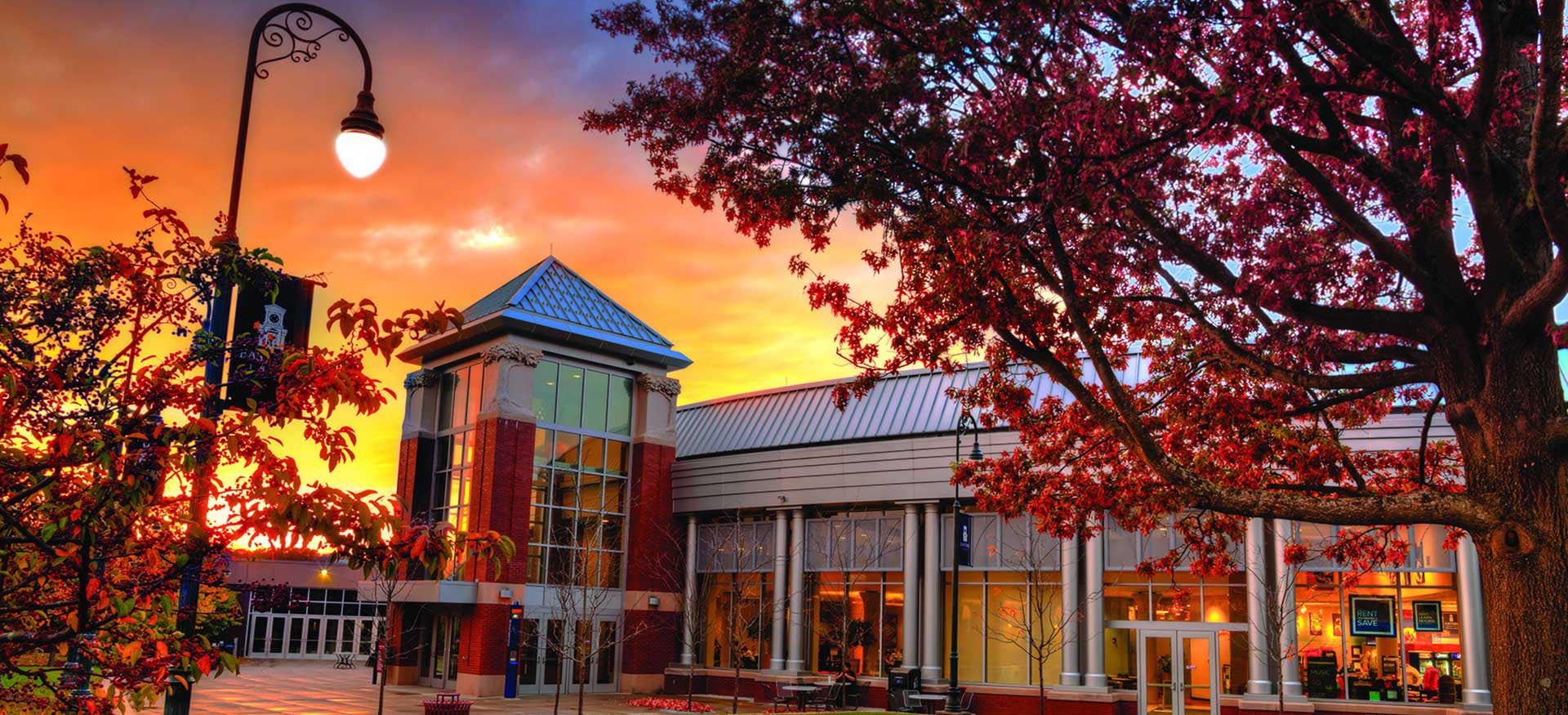 the entrance to the student center