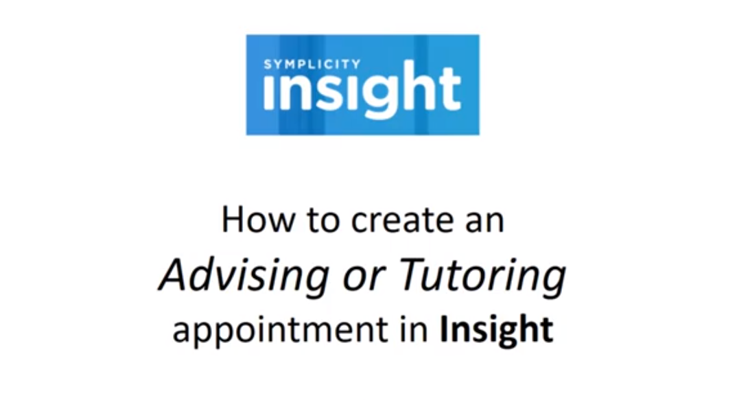 Insight Appointment Tutorial Video