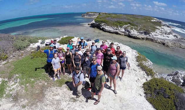 Students posing for a photo during a global field course