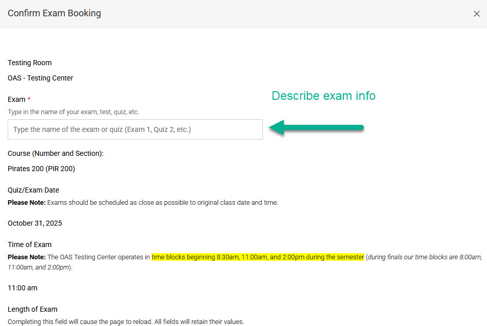 Part 5a Describe Exam