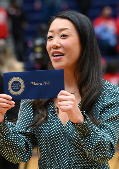 Ellaine Hill receiving her award