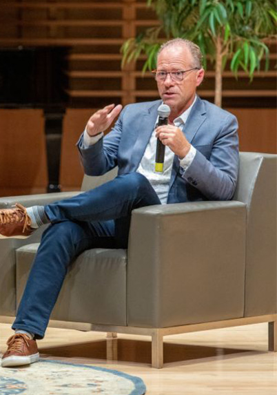 Jeff Benedict speaking during a presentation