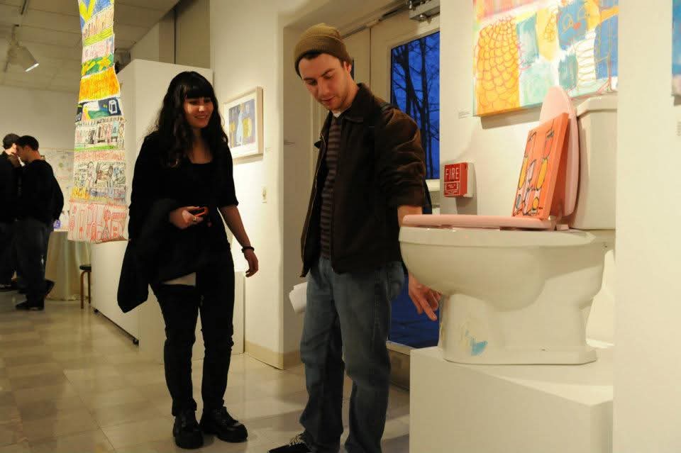 student presenting during the Student Exhibition