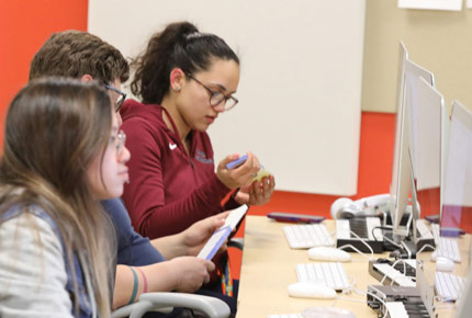 students working in classroom