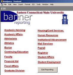 launching-banner-reporting example screen of the Banner Reporting interface