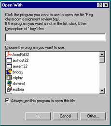 troubleshooting window prompt to open a file with... and a selection of programs