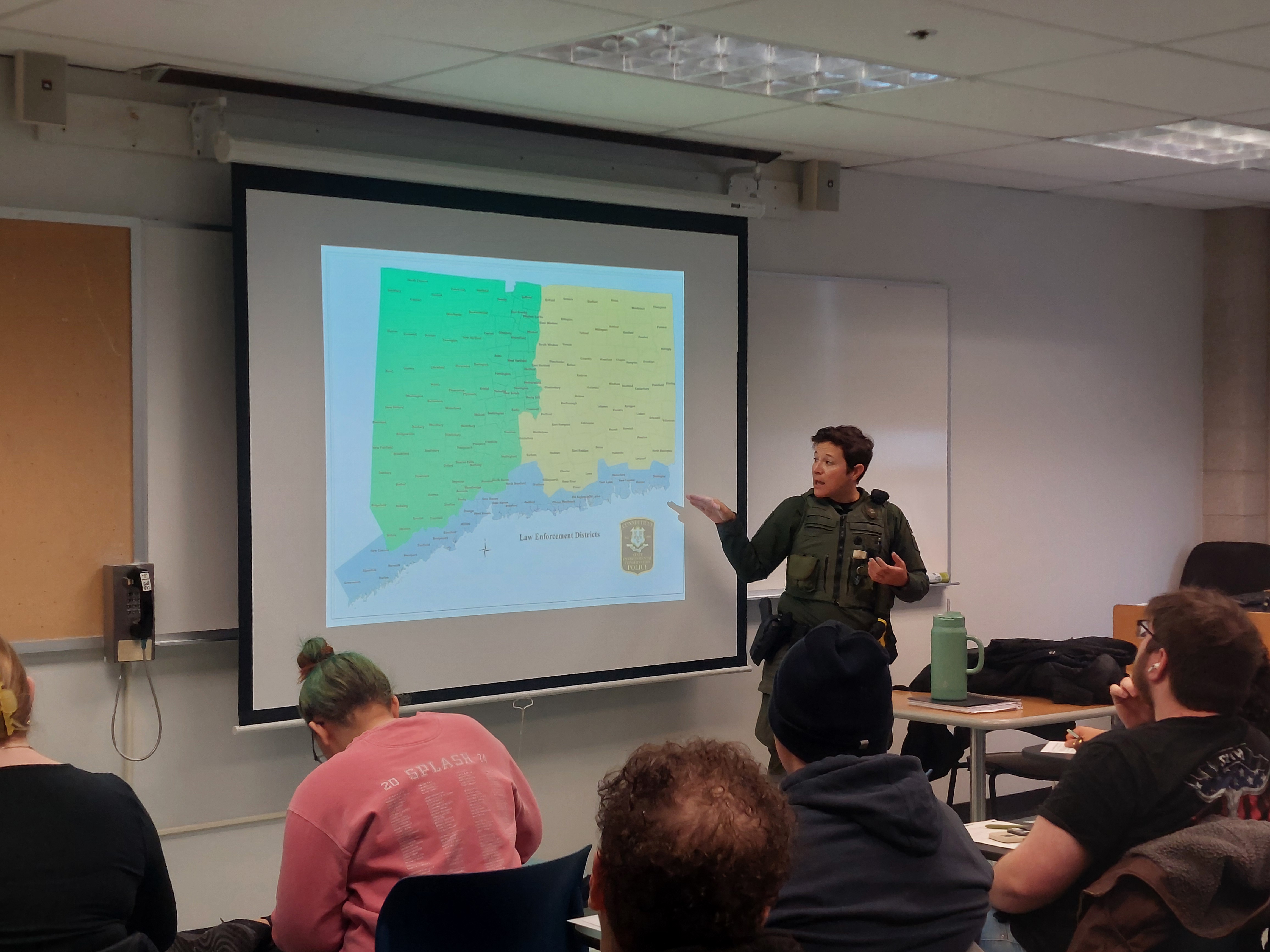 DEEP Conservation Enforcement Officer Bouthillier Presents to a Class