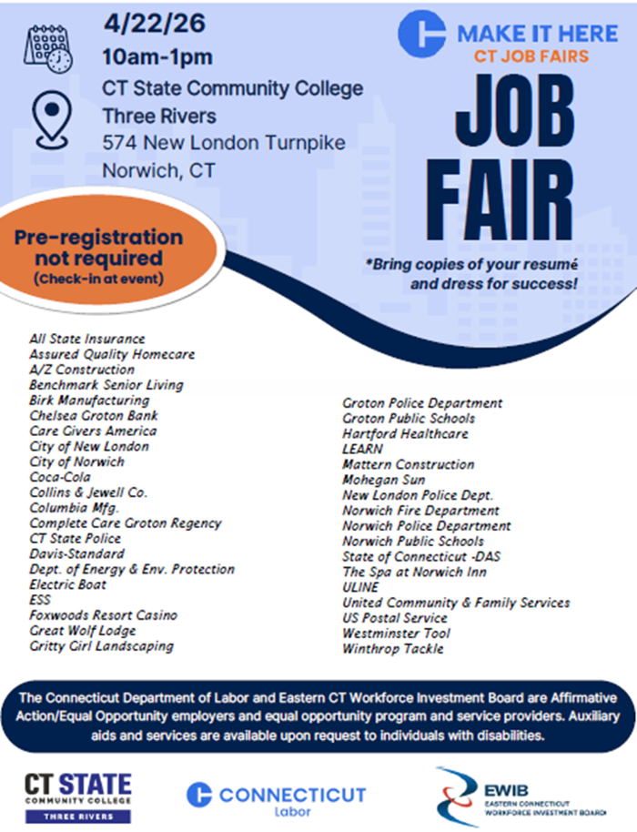 Job Fair Flyer for Norwich CT