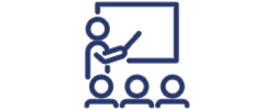 person presenting to people icon