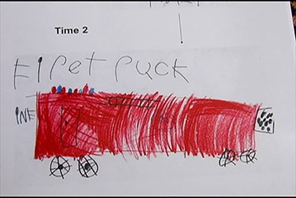 drawing of a child's fire truck