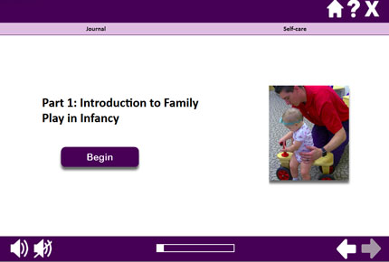 Screenshot from Family Play and Infant Development training module