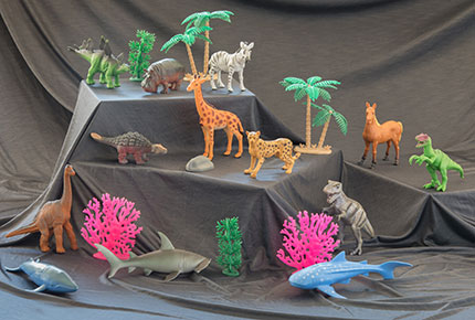 Plastic animal figurines