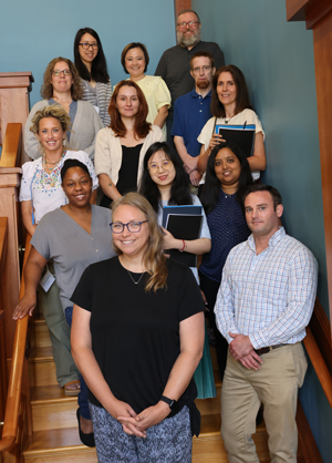 Group of new faculty posing at fall orientation