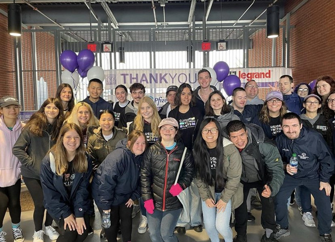 members of the Best Buddies club posing for photo