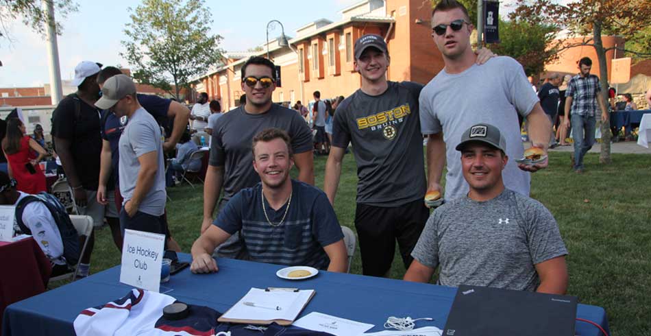 Hockey club recruitment booth