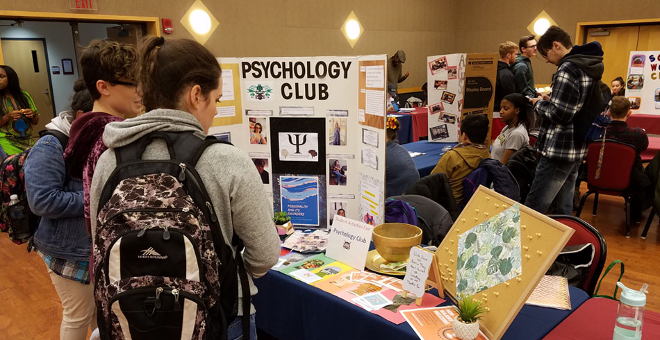 Psychology booth on display