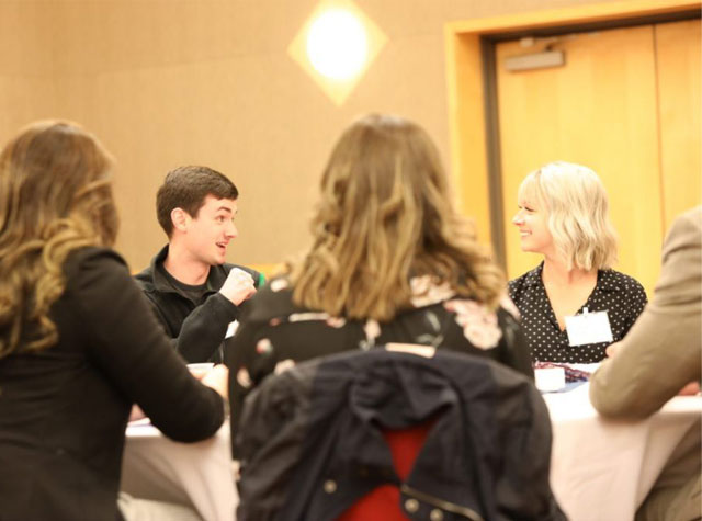 Members of the Business program having a discussion