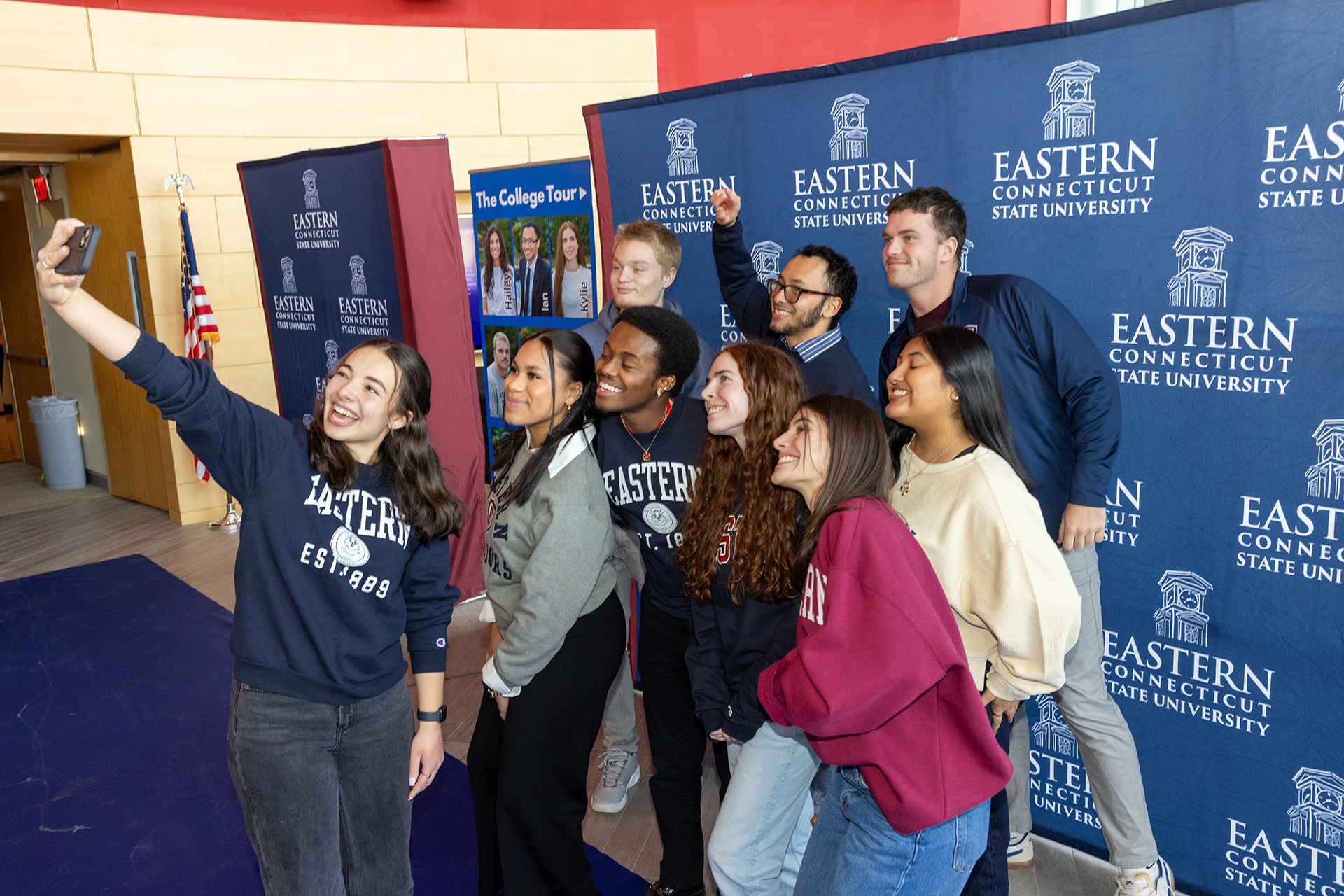 College Tour stars posing for selfie