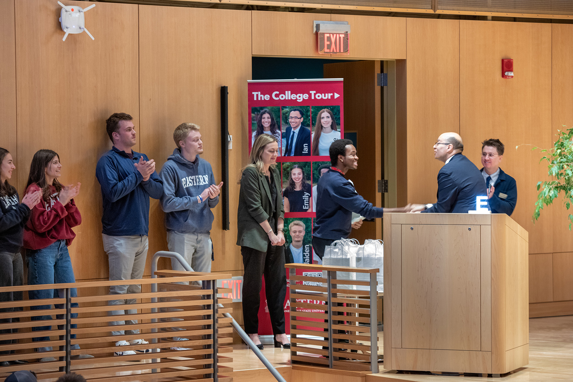 President Ismaili handing out commemorative gifts to the stars