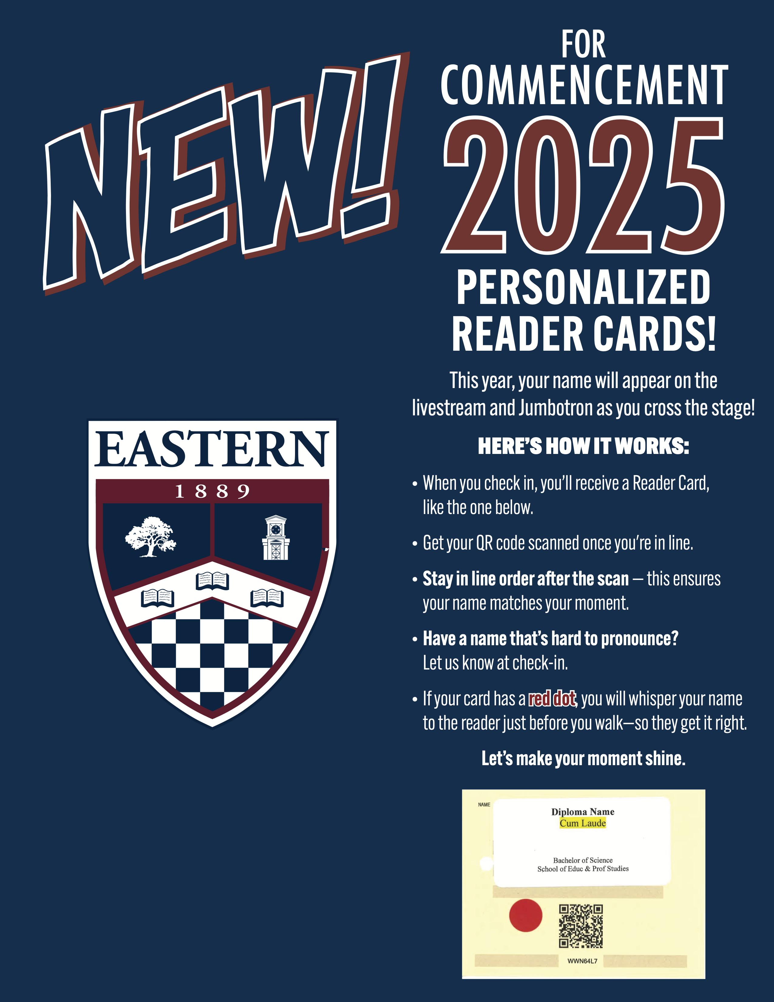 Commencement 2025 reader card