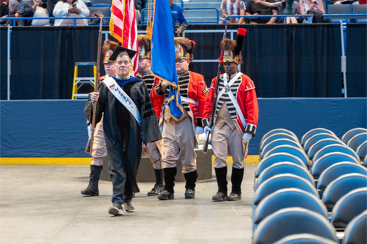 the marshal for commencement followed by Governor's Foot Guard