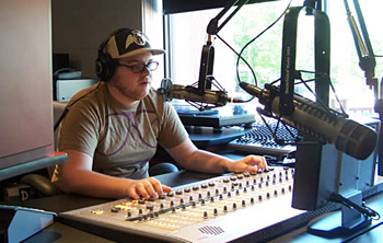 Student manning the desk at WECS