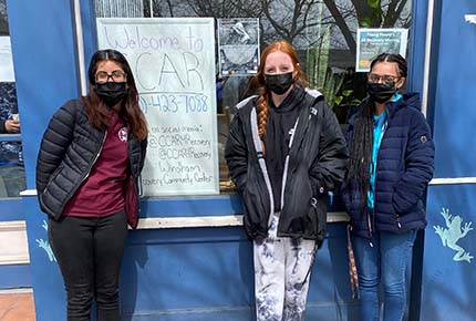 Students posing for photo in front of Windham recovery center