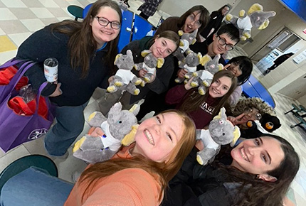 student posing for selfie photo