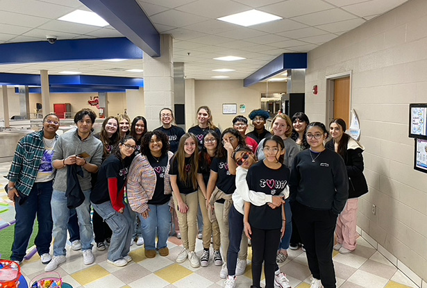 group of students posing for a photo