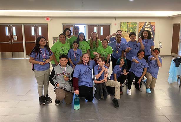 group of students posing for photo