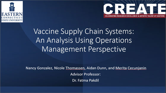 Vaccine Supply Chain Systems: An Analysis Using Operations Management Perspective - Nancy Gonzalez, Nicole Thomassen, Aidan Dunn, and Merita Cecunjanin