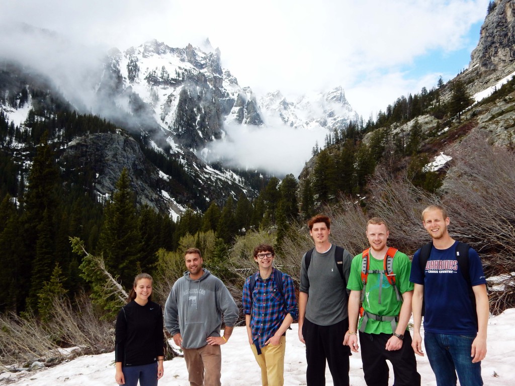 Jenny, Dave, Jimmy, Greg, Mike and Michael in the Grand Tetons