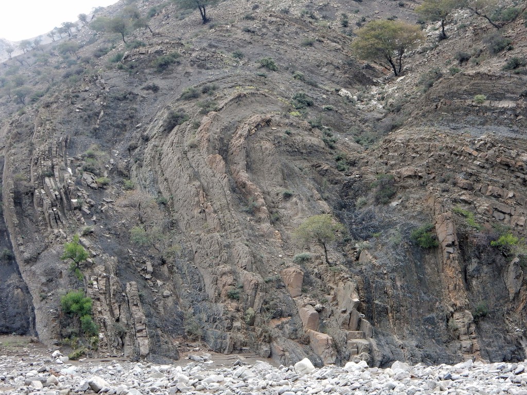 Overturned fold, Helan Shan, China