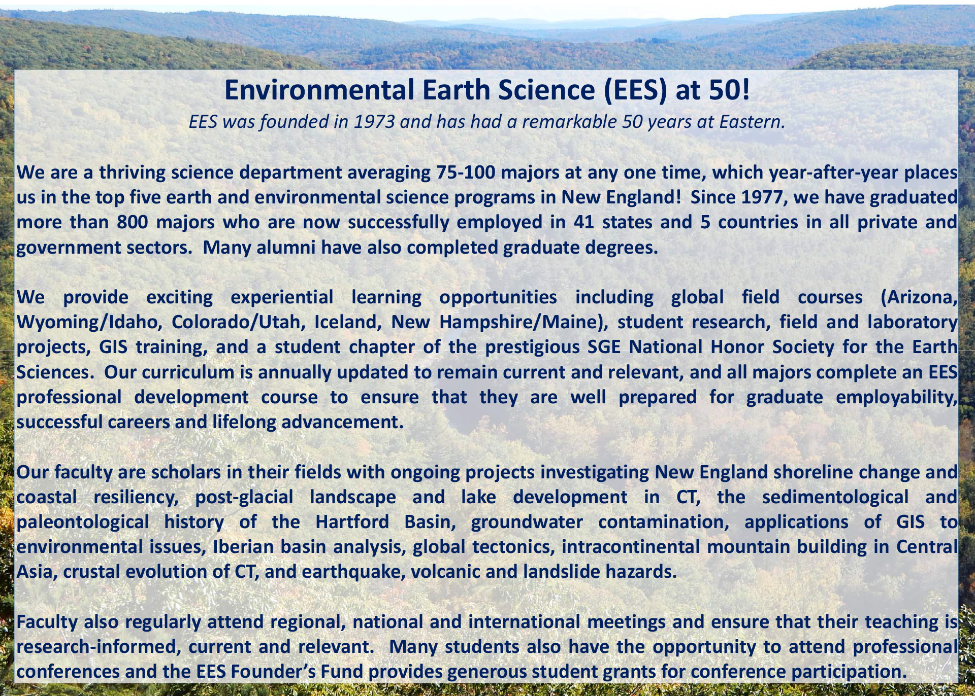 Environmental Earth Science (EES) at 50!
