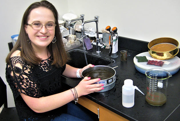 professor working with EES equipment