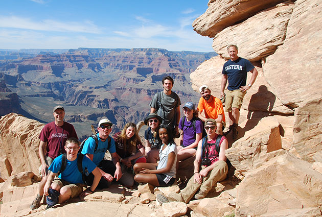 Students & professor posing for photo