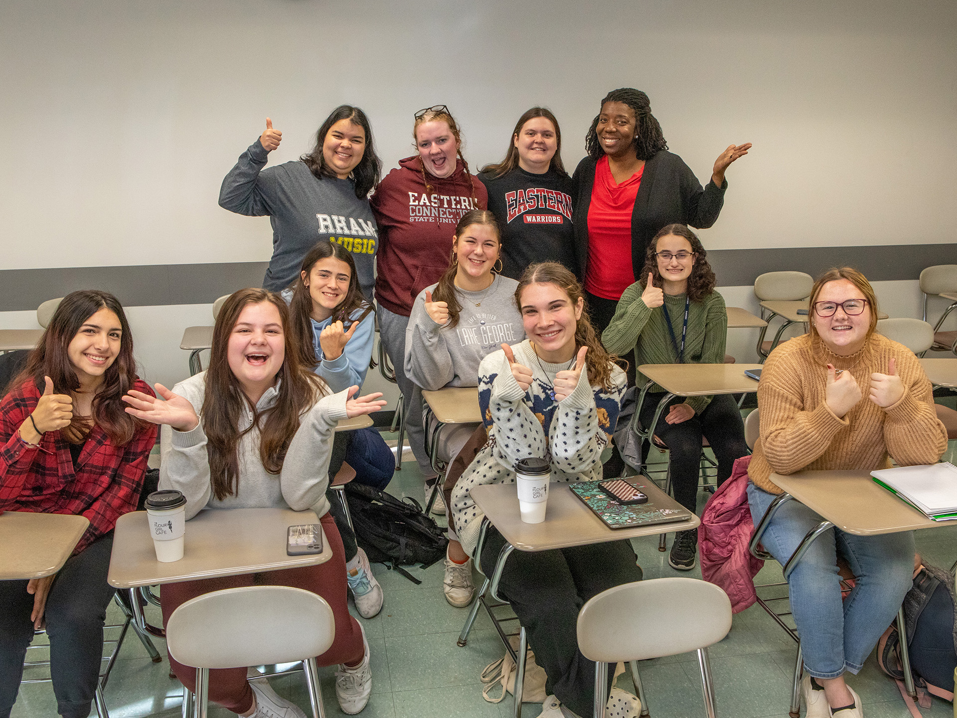 Tanya Moorehead posing for photo with students